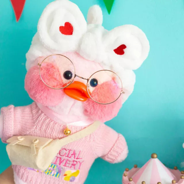 Korean Duck Plush Costume Glasses Dress Explorer Pink x Pink Animals - Tophatter Daily Deals