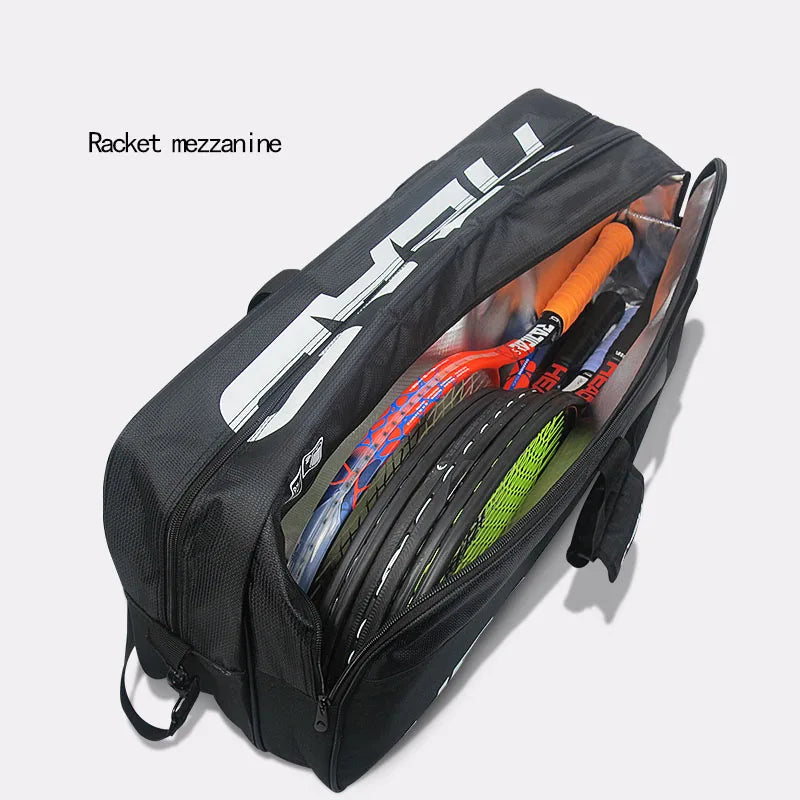 Tennis Badminton Racket Backpack Black Duffel Bags - Tophatter Daily Deals