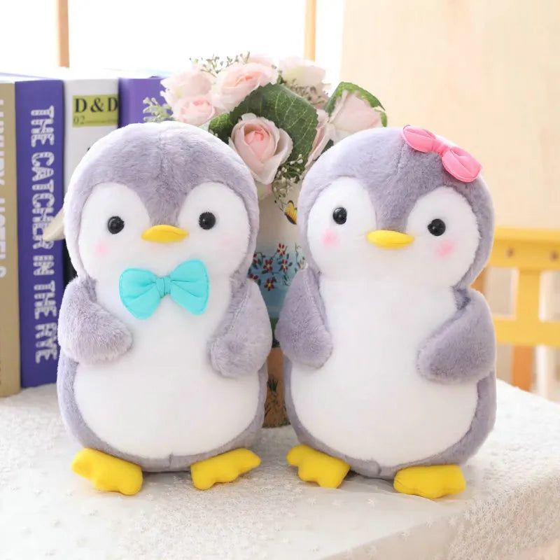 Penguin Matching Couples His 'n' Hers Plush Toys Bowtie Hair Bow Pink Blue Animals - Tophatter Daily Deals