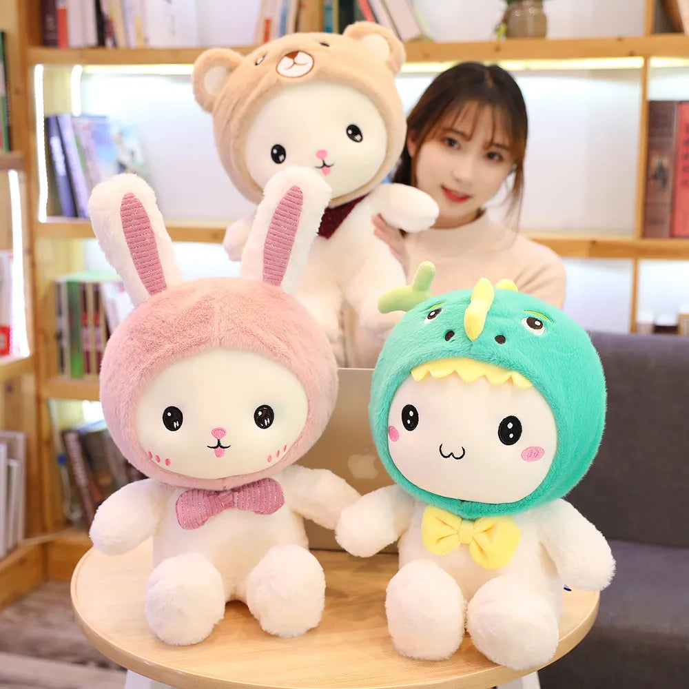 White Rabbit Plush Cosplaying Dinosaur Bear Animals - Tophatter Daily Deals