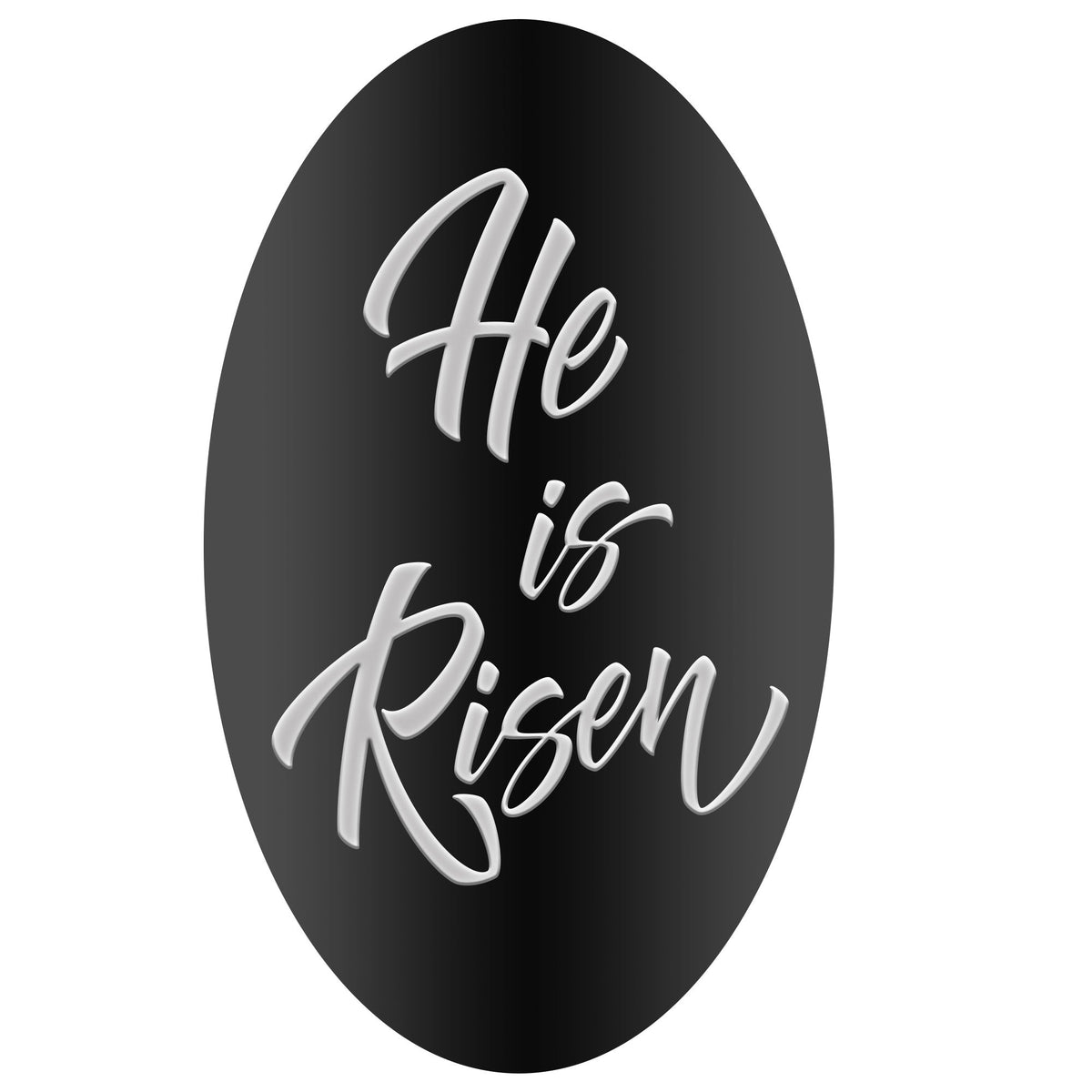Custom Cane Engraving - Oval Black Anodized Aluminum - He is Risen - Tophatter Daily Deals