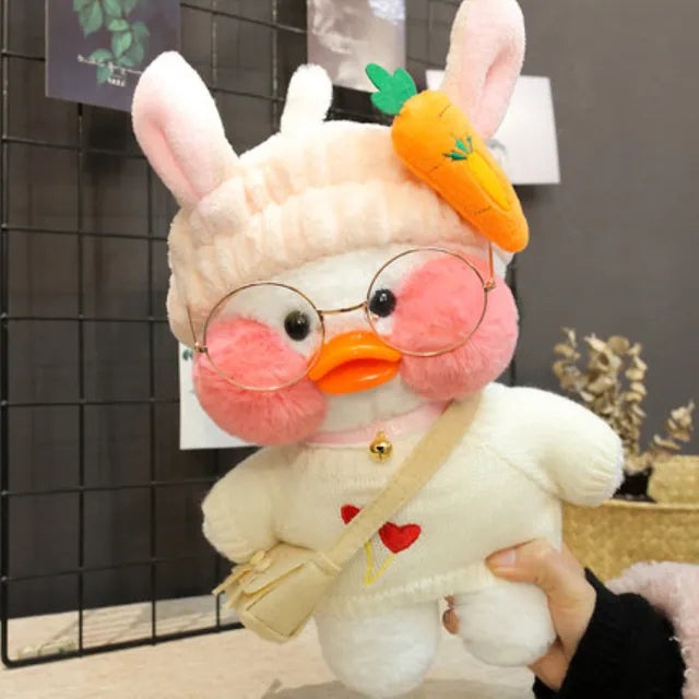 Korean Duck Plush Costume Glasses Dress Explorer White x Light Cream Animals - Tophatter Daily Deals