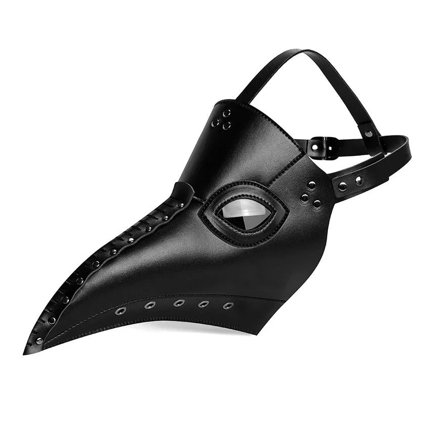 Plague Doctor PU Leather Mask Steampunk Halloween 2025 FPBM052BK - Tophatter Daily Deals