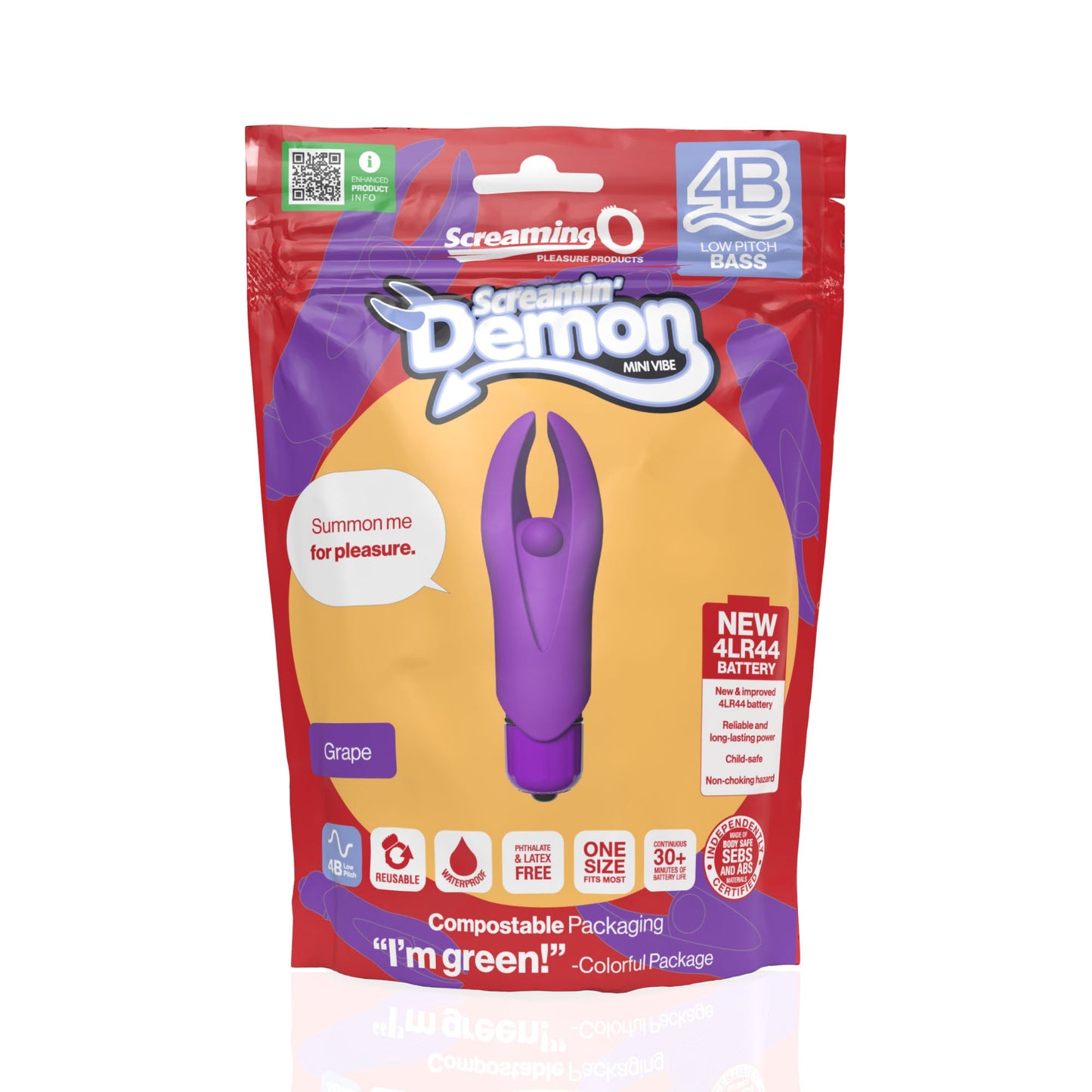 Demon 4B Low Pitch Bass – Deep-Rumbling 5-Speed Vibrator with Silicone Horns > Vibrators > Mini Vibrators - Tophatter Daily Deals