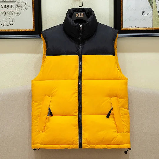 Warm Men's Puffer Vest - Sleeveless Quilted Down, Winter - Tophatter Daily Deals