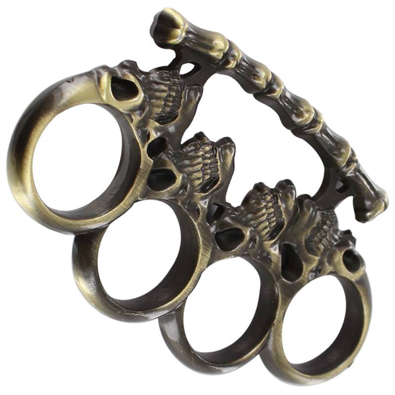 Head Trauma Knuckle Paperweight Antiqued Brass - Tophatter's Army Products & Self Defense Collectible Weapons - Tophatter Daily Deals