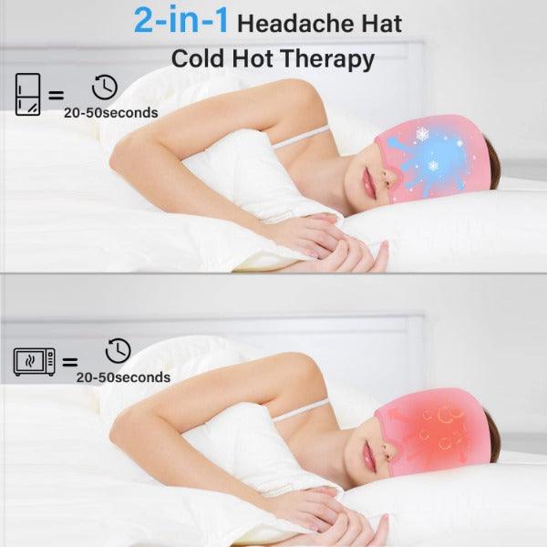 Headache and Migraine Relief Cap - Ice Mask or Hat for Migraines Tension Relief Dark and Cool Cap Hot Sale - Tophatter Daily Deals