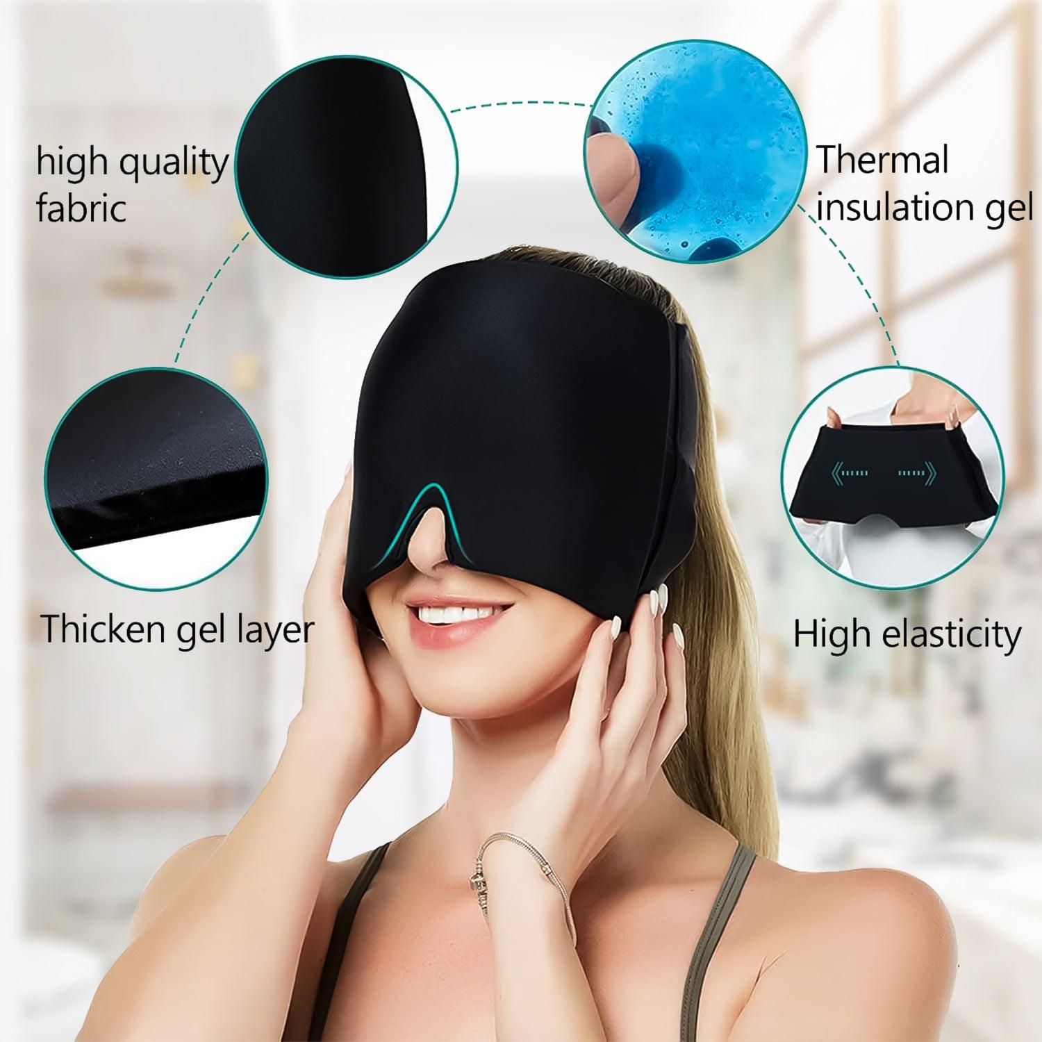 Headache and Migraine Relief Cap - Ice Mask or Hat for Migraines Tension Relief Dark and Cool Cap Hot Sale - Tophatter Daily Deals