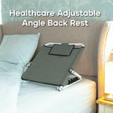 Adjustable Back Support for Bed - Fabric Bed Back Rest 5 Position Disability Mobility Aid Bedroom with Pillow Grey Personal Care - Tophatter Daily Deals