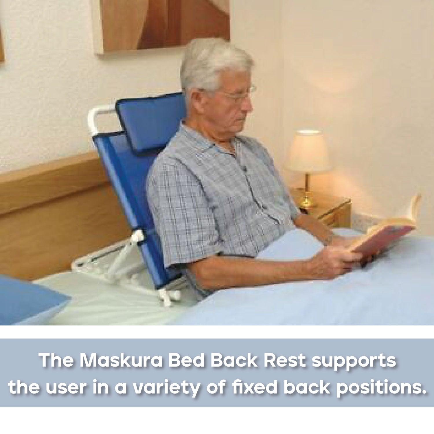 Adjustable Back Support for Bed - Fabric Bed Back Rest 5 Position Disability Mobility Aid Bedroom with Pillow Blue Personal Care - Tophatter Daily Deals