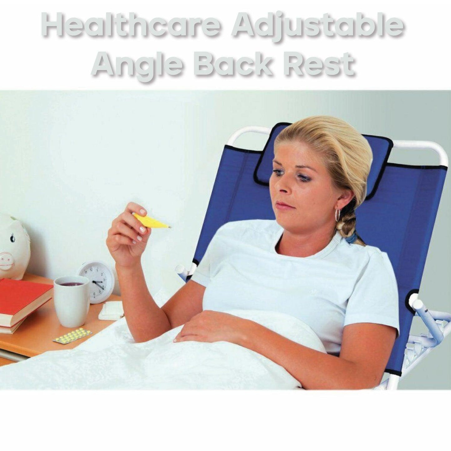 Adjustable Back Support for Bed - Fabric Bed Back Rest 5 Position Disability Mobility Aid Bedroom with Pillow Personal Care - Tophatter Daily Deals
