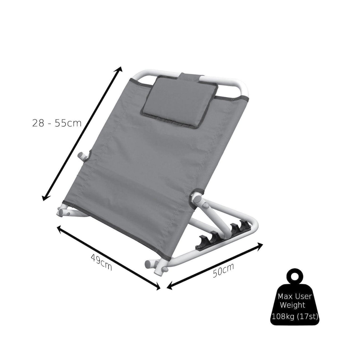 Adjustable Back Support for Bed - Fabric Bed Back Rest 5 Position Disability Mobility Aid Bedroom with Pillow Personal Care - Tophatter Daily Deals