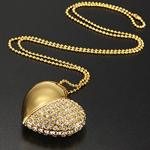 Crystal Heart USB Flash Drive 2.0 Magnetic Necklace 16 GB - 6 Colors USB Flash Drive - Tophatter Daily Deals