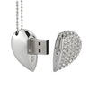 Crystal Heart USB Flash Drive 2.0 Magnetic Necklace 16 GB - 6 Colors USB Flash Drive - Tophatter Daily Deals
