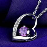 Love Heart Necklace 925 Sterling Silver Jewelry Charm Pendant for Women Necklace - Tophatter Daily Deals
