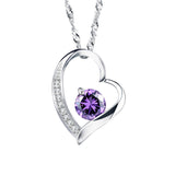 Love Heart Necklace 925 Sterling Silver Jewelry Charm Pendant for Women Necklace - Tophatter Daily Deals