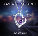 Love Heart Necklace 925 Sterling Silver Jewelry Charm Pendant for Women Necklace - Tophatter Daily Deals