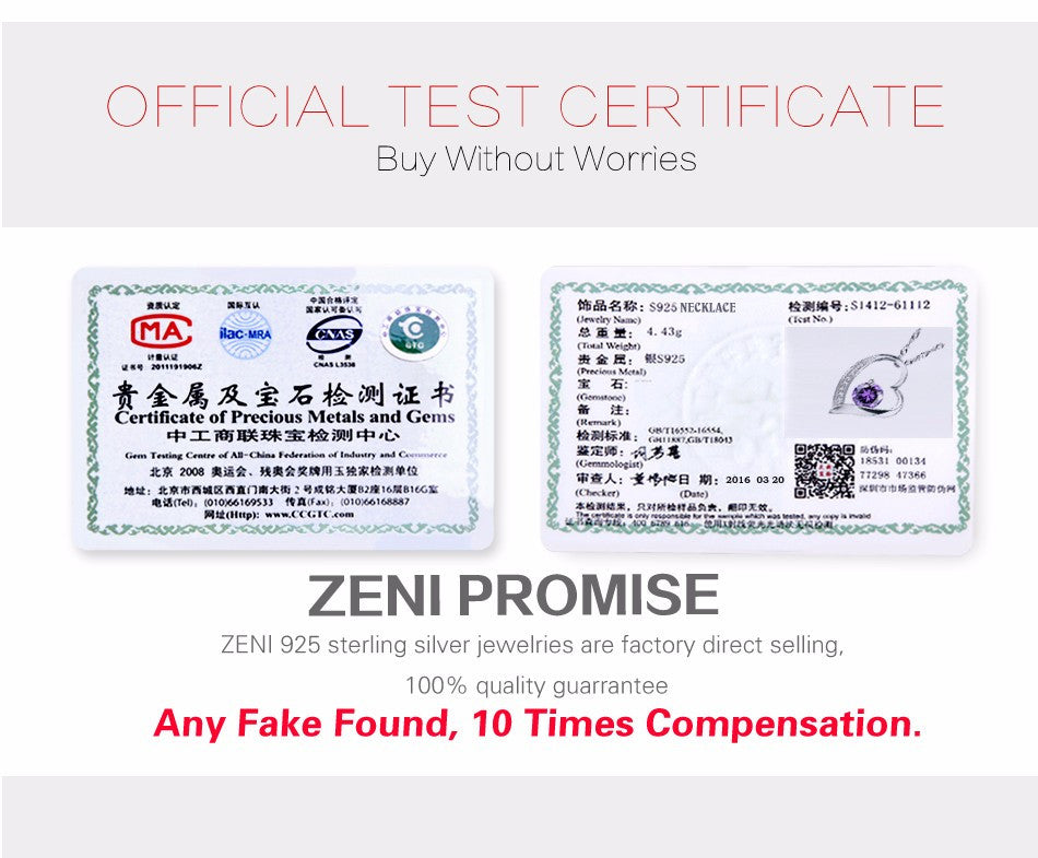 Love Heart Necklace 925 Sterling Silver Jewelry Charm Pendant for Women Necklace - Tophatter Daily Deals