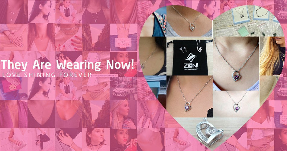 Love Heart Necklace 925 Sterling Silver Jewelry Charm Pendant for Women Necklace - Tophatter Daily Deals