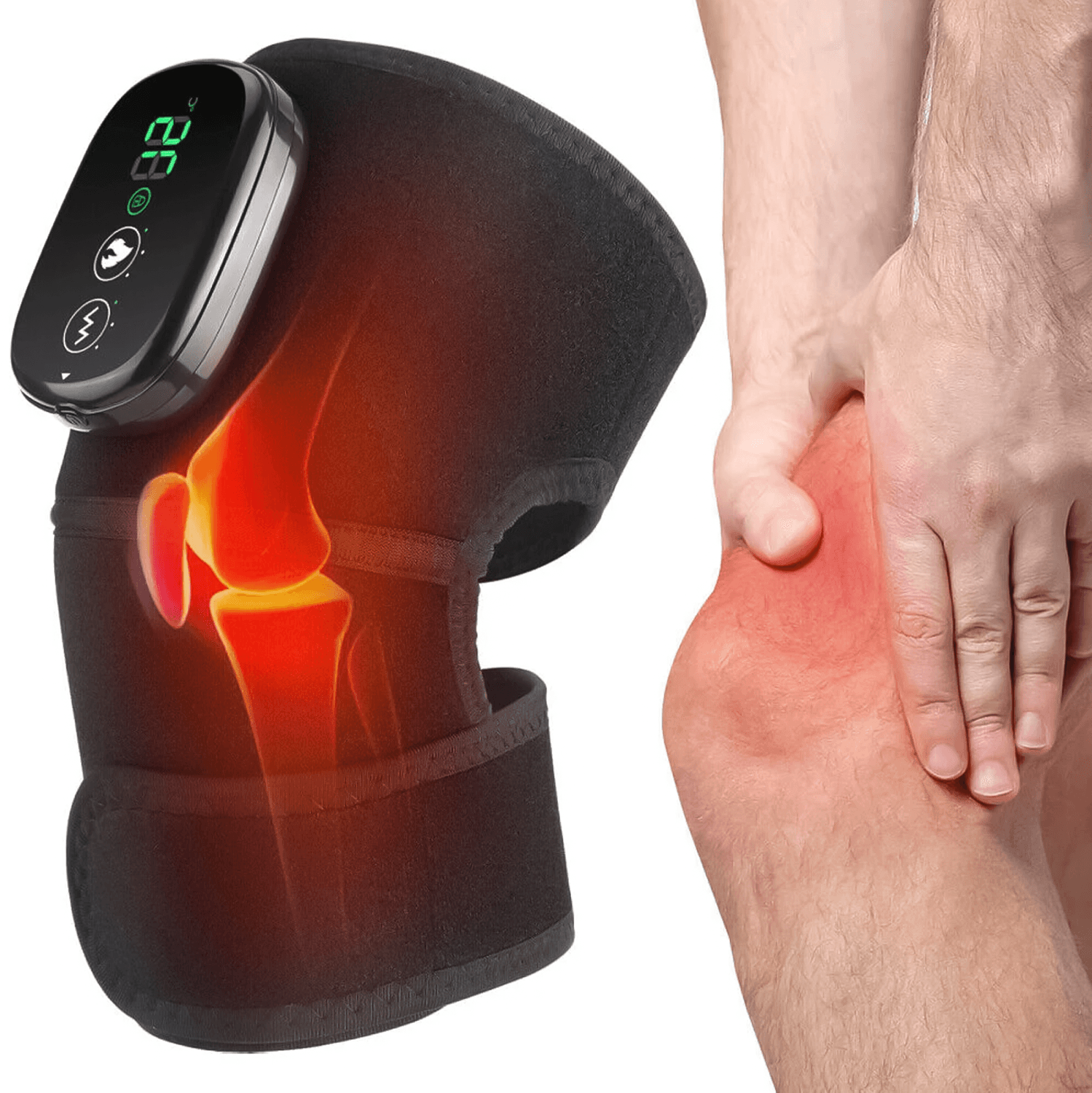 Heat Pads for Knees - Electric Heated Knee Pad Elbow Knee Pads Brace For Arthritis Knee Pain Relief Exercise & Fitness - Tophatter Daily Deals