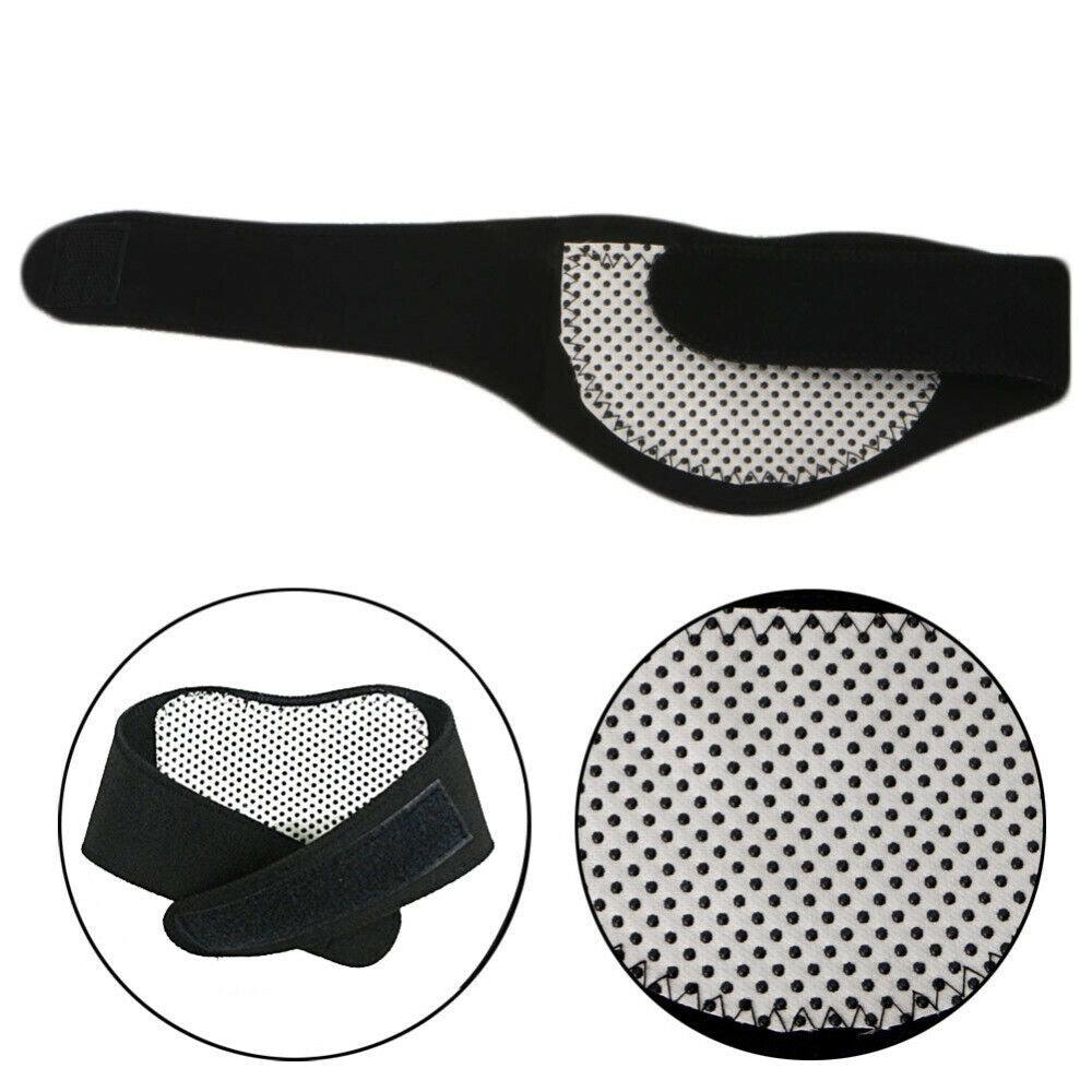 Heated Neck Wrap - Self Heating Magnetic Neck Support Brace Collar Pain Relief Heat Pad Tourmaline Personal Care - Tophatter Daily Deals