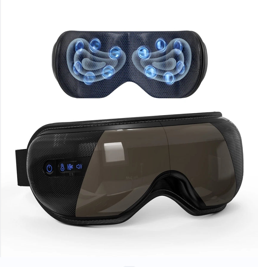 Electric Eye Massager - Rechargeable Eye Therapy Mask with Hot Compress/Air Pressure/Bluetooth Music and 5 Working Modes Black Personal Care - Tophatter Daily Deals