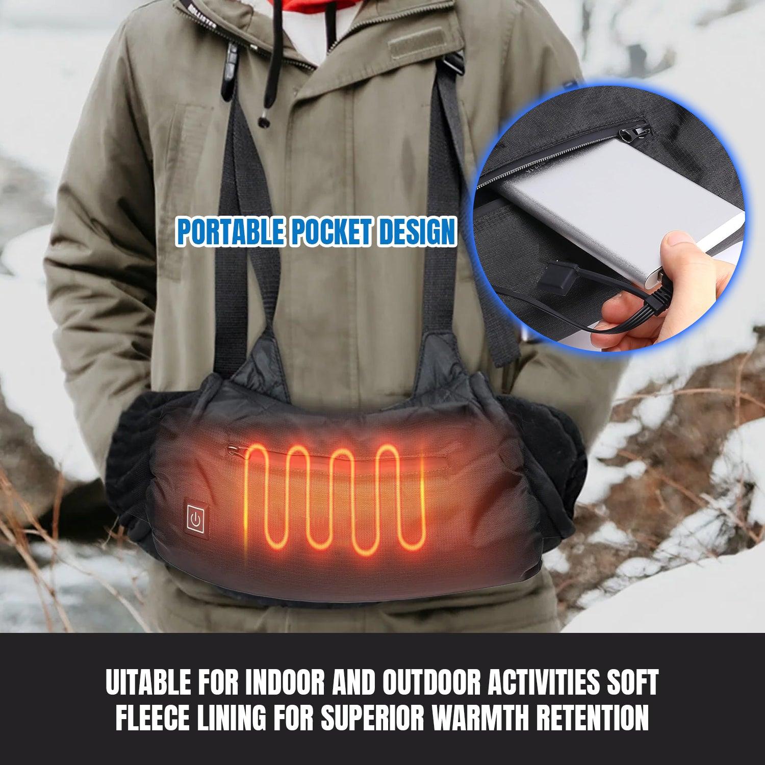 Hand Warmer Pouch - Electric Heated Hand Warmer Pouch, Gloves with Double Sided Heating Areas- Portable USB Heated Hand Muff for Men & Women Winter Warm - Tophatter Daily Deals