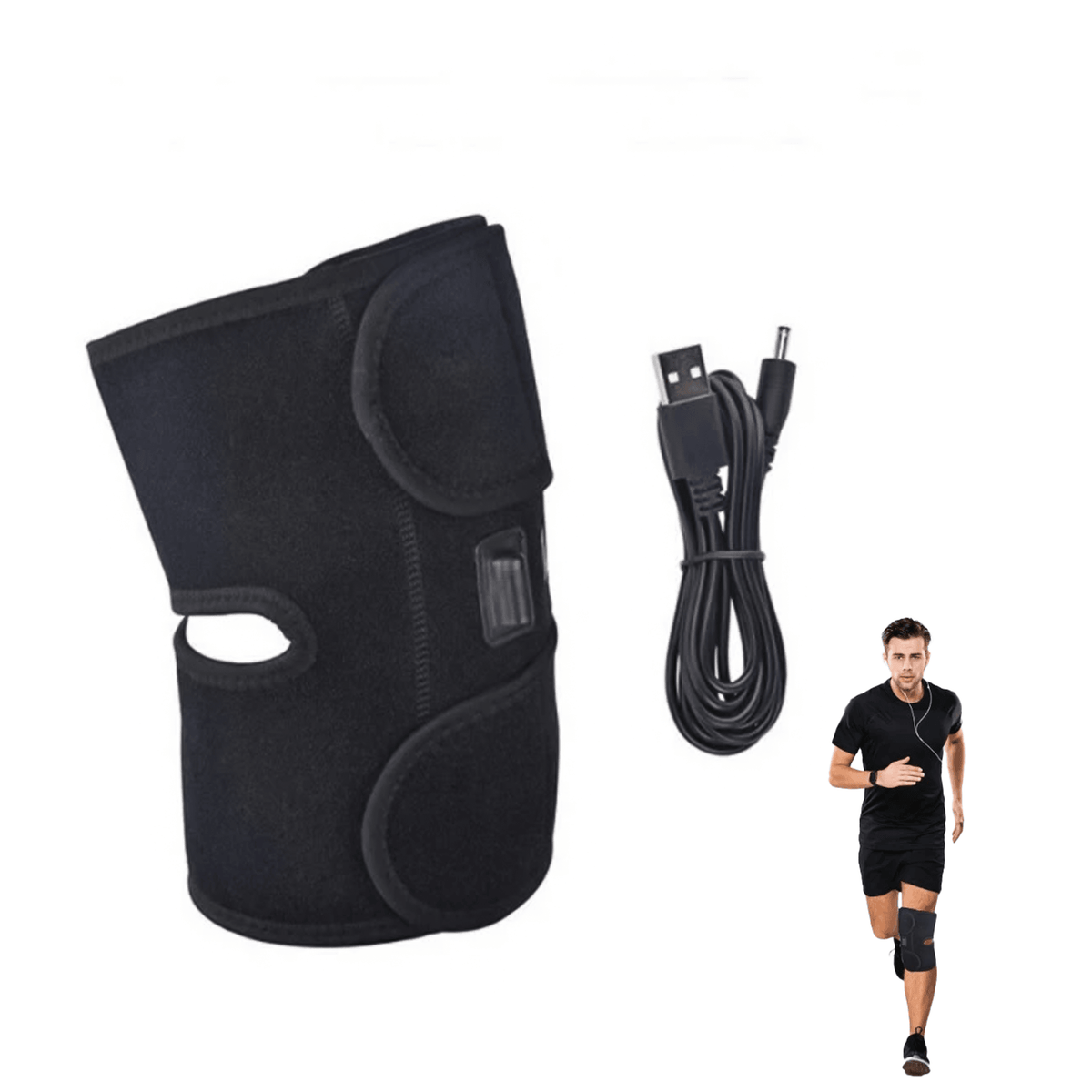 Heated Knee Brace - Heated Knee Brace Wrap Support | Electric Therapeutic Heating Pad W/Rechargable 7.4V 2600Mah Battery for Joint Pain Relief Health & Beauty - Tophatter Daily Deals