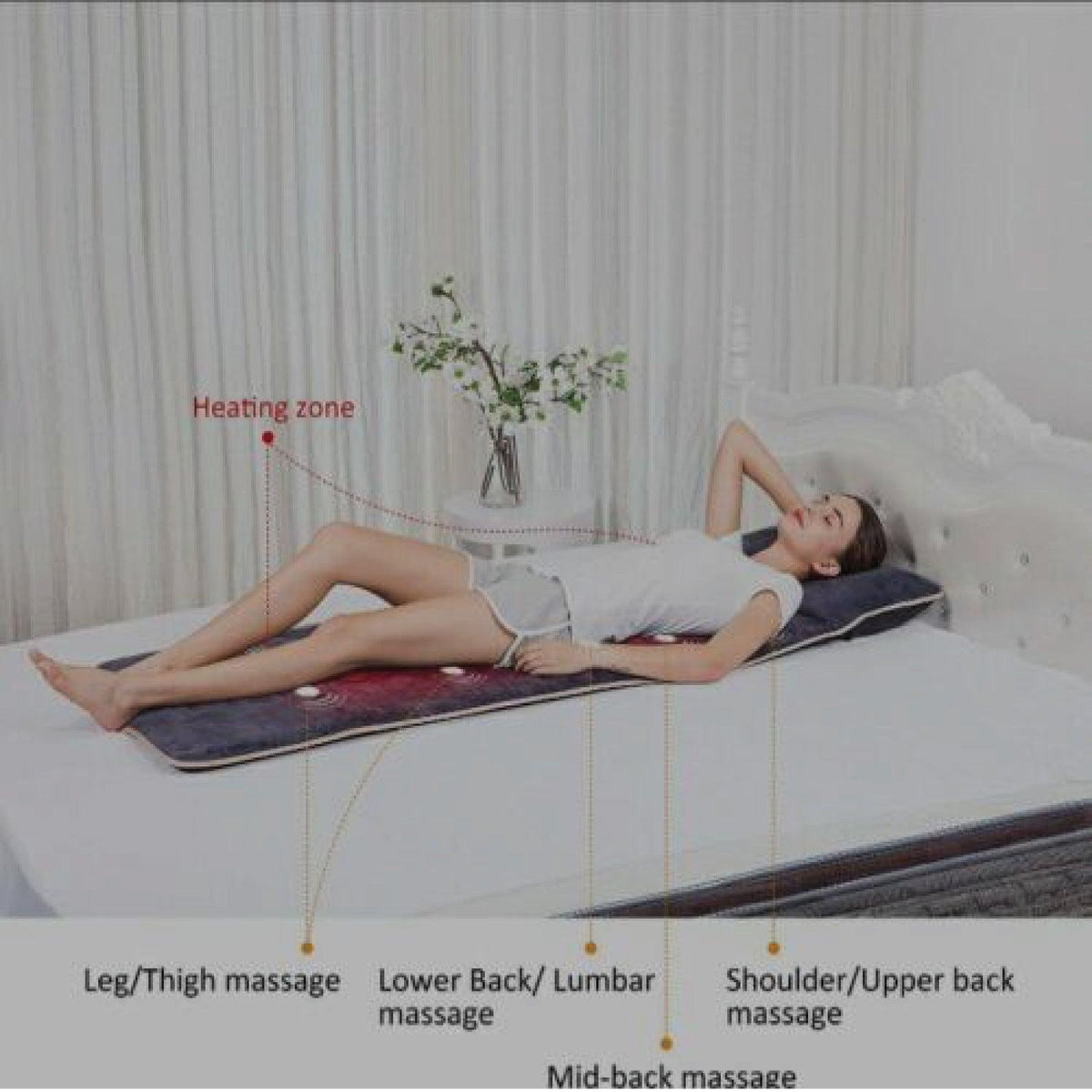 Full Body Massage Mat UK - Massage Mat with Heating, Massage Pad with 10 Vibrating Motors Health & Beauty - Tophatter Daily Deals