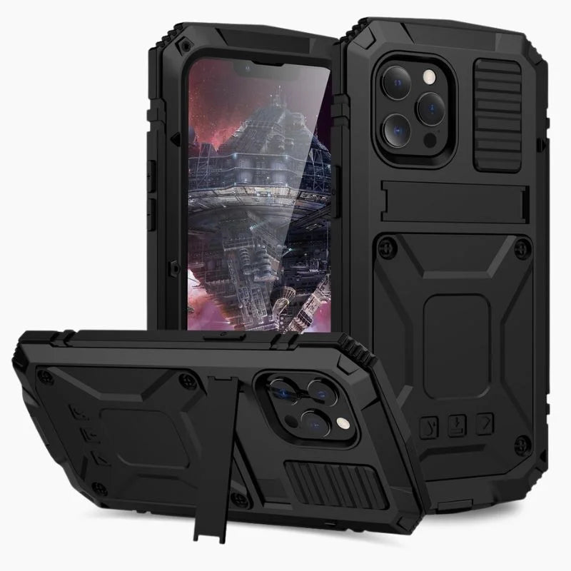 Heavy Duty Phone Case Rugged Armor Slim Shockproof Design Black - Tophatter Daily Deals