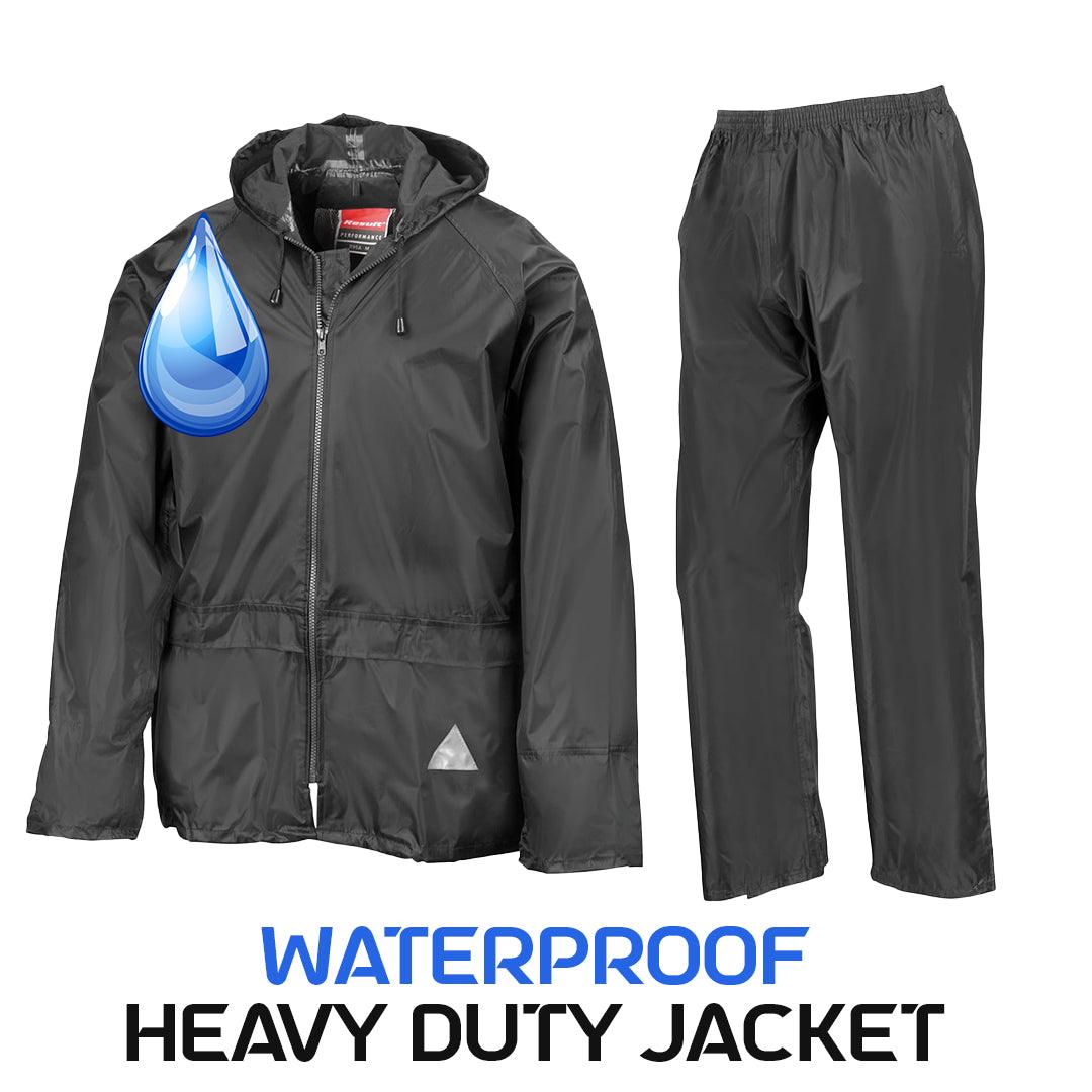 Best Raincoats Mens - Result Mens Waterproof Windproof Heavy Duty Jacket and Trousers Rain Suit + BAG Clothing - Tophatter Daily Deals