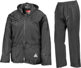 Best Raincoats Mens - Result Mens Waterproof Windproof Heavy Duty Jacket and Trousers Rain Suit + BAG Black Clothing - Tophatter Daily Deals