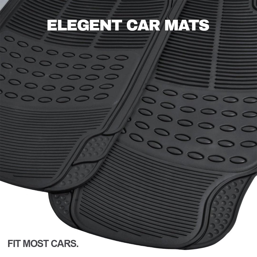 Fitted Car Mats UK - 4pcs Heavy Duty Universal Black Rubber Car Mat Set Non Slip Car Van Mats UK Apparel & Accessories - Tophatter Daily Deals