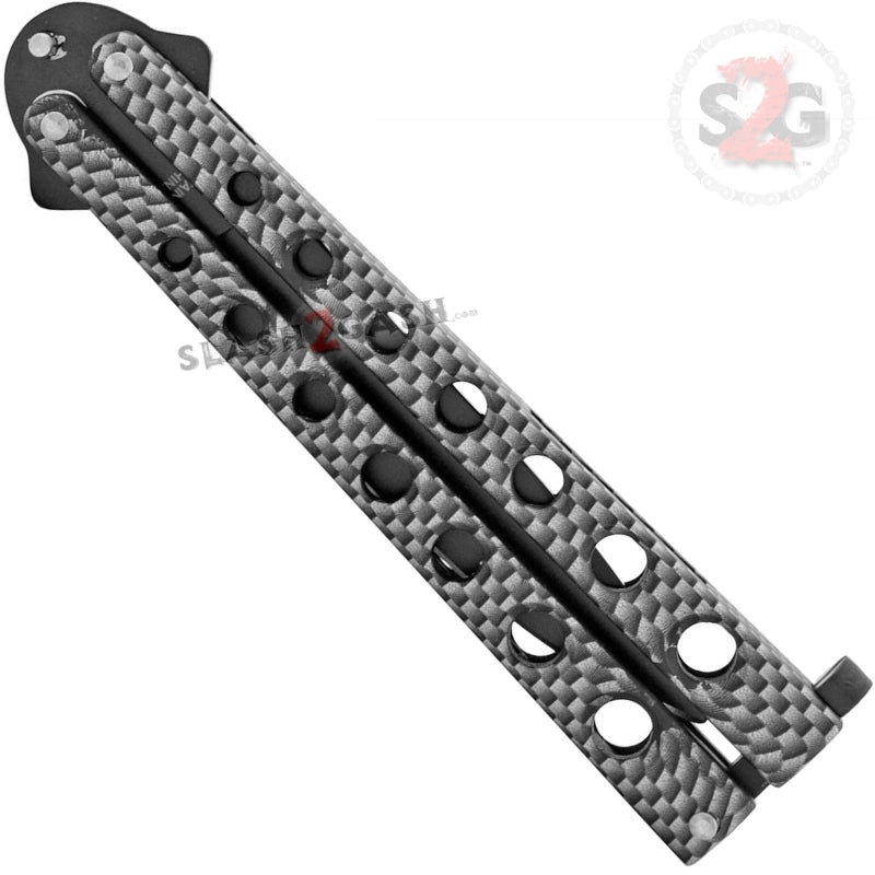 Heavy Duty Classic Butterfly Knife Thick Balisong - Carbon Fiber Knife-Balisong - Tophatter Daily Deals