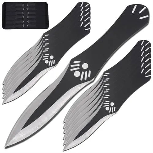 3 Pcs Heavy Duty Aerodynamic Design Throwing Knives Set Black - Tophatter Daily Deals