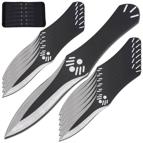 3 Pcs Heavy Duty Aerodynamic Design Throwing Knives Set Black - TOPHATTER'S ARMORY DEALS Collectible Weapons - Tophatter Daily Deals
