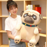 3D Brown Pug Plushie With Green Collar Animals - Tophatter Daily Deals