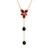 Harry Potter - Hermione Red Crystal Necklace, Sterling Silver and Freshwater Pearl Necklace - Tophatter Daily Deals
