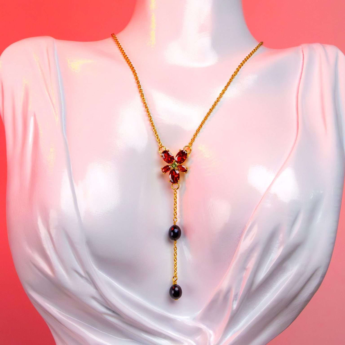 Harry Potter - Hermione's Deathly Hallows Red Crystal Necklace (Costume) Necklace - Tophatter Daily Deals
