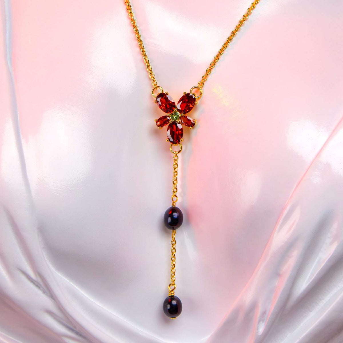 Harry Potter - Hermione's Deathly Hallows Red Crystal Necklace (Costume) Necklace - Tophatter Daily Deals