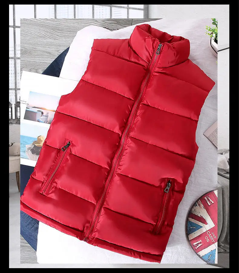 Warm Slim Men’s Puffer Vest - Stand Collar, Polyester, Casual - Tophatter Daily Deals