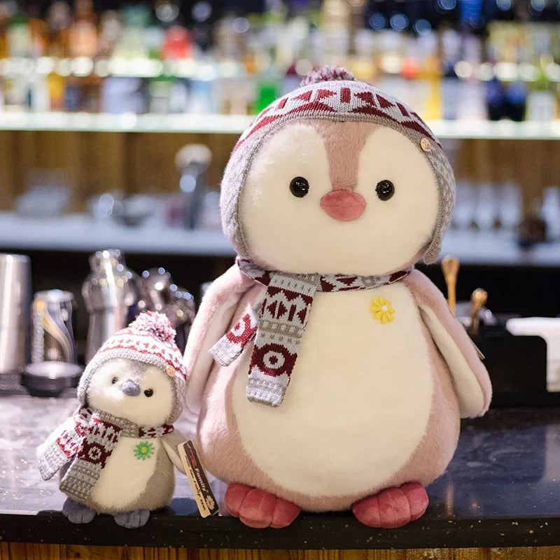 Cosy Penguin With Scarf and Hat Plush Winter Christmas Plush Animals - Tophatter Daily Deals