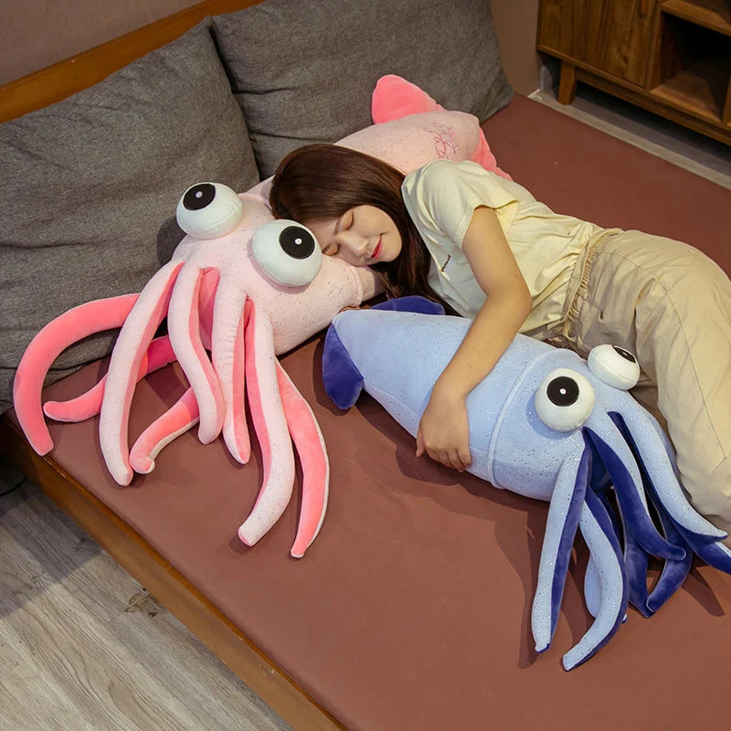 Octopus Plush Blue or Pink Squid Tentacles Cuttlefish Animals - Tophatter Daily Deals