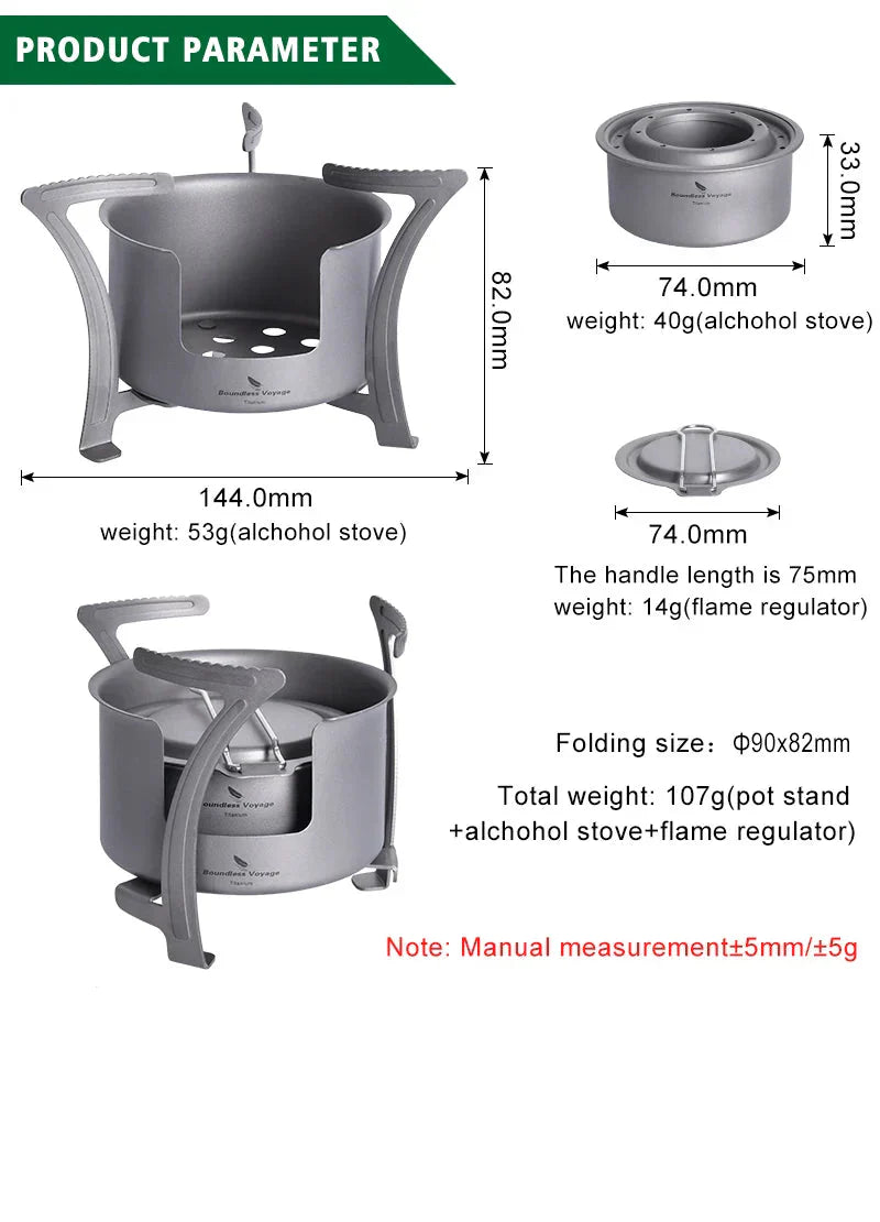 Titanium Multi-Fuel Camping Stove Grey Camp Cooking - Tophatter Daily Deals