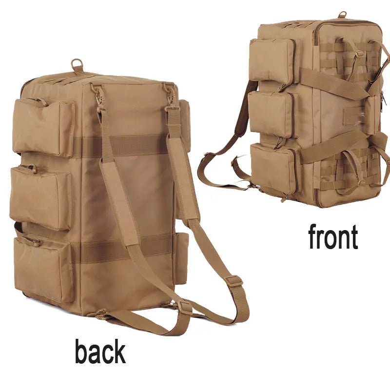 55L Tactical Duffel Backpack Travel Bag Khaki Duffel Bags - Tophatter Daily Deals