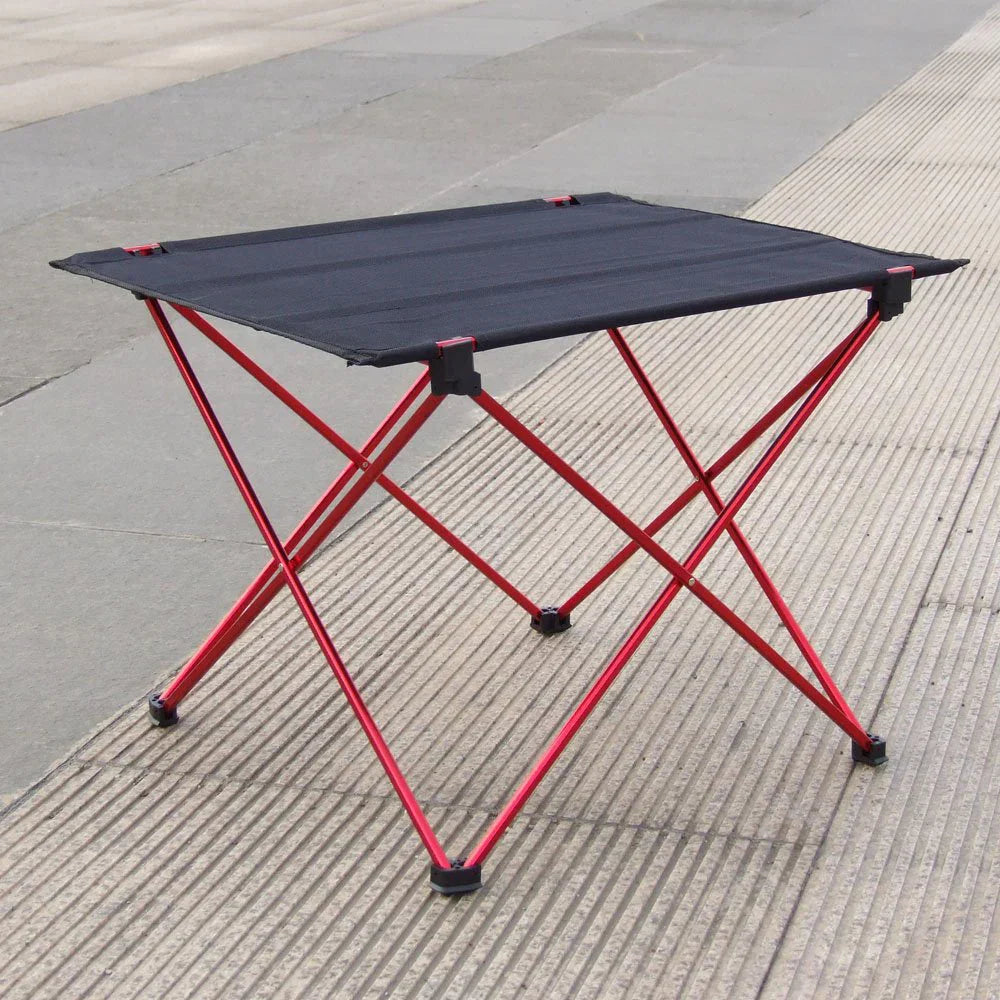Portable Folding Table Alloy Desk Black Camp Furniture - Tophatter Daily Deals