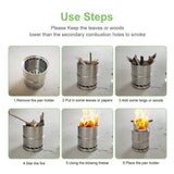 Portable Wood-Burning Camping Stove Silver Camp Cooking - Tophatter Daily Deals