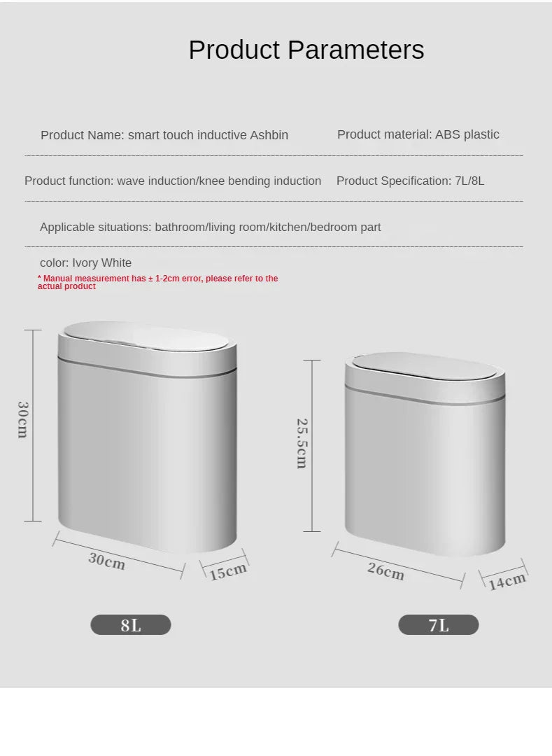 Sensor Trash Can Touchless 8L Kitchen Bathroom Bin Compact - Tophatter Daily Deals