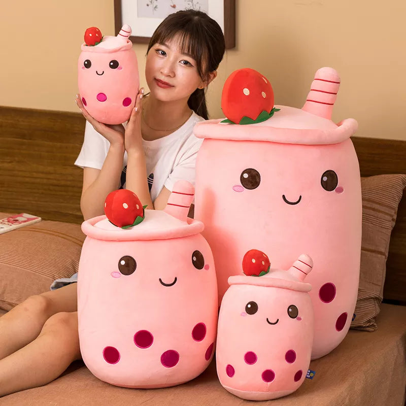 Cute Bubble Tea Plush Toy Stuffed Milk Tea Soft Boba Fruit Tea Cup Plushie Food - Tophatter Daily Deals