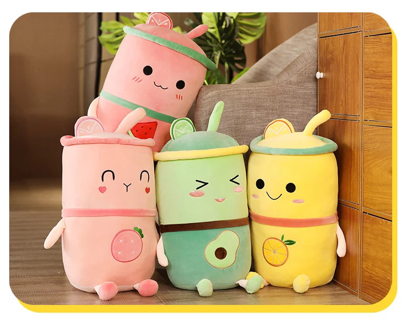 Avocado Watermelon Strawberry Orange Boba Bubble Fruit Milk Tea Plush Toy Food - Tophatter Daily Deals